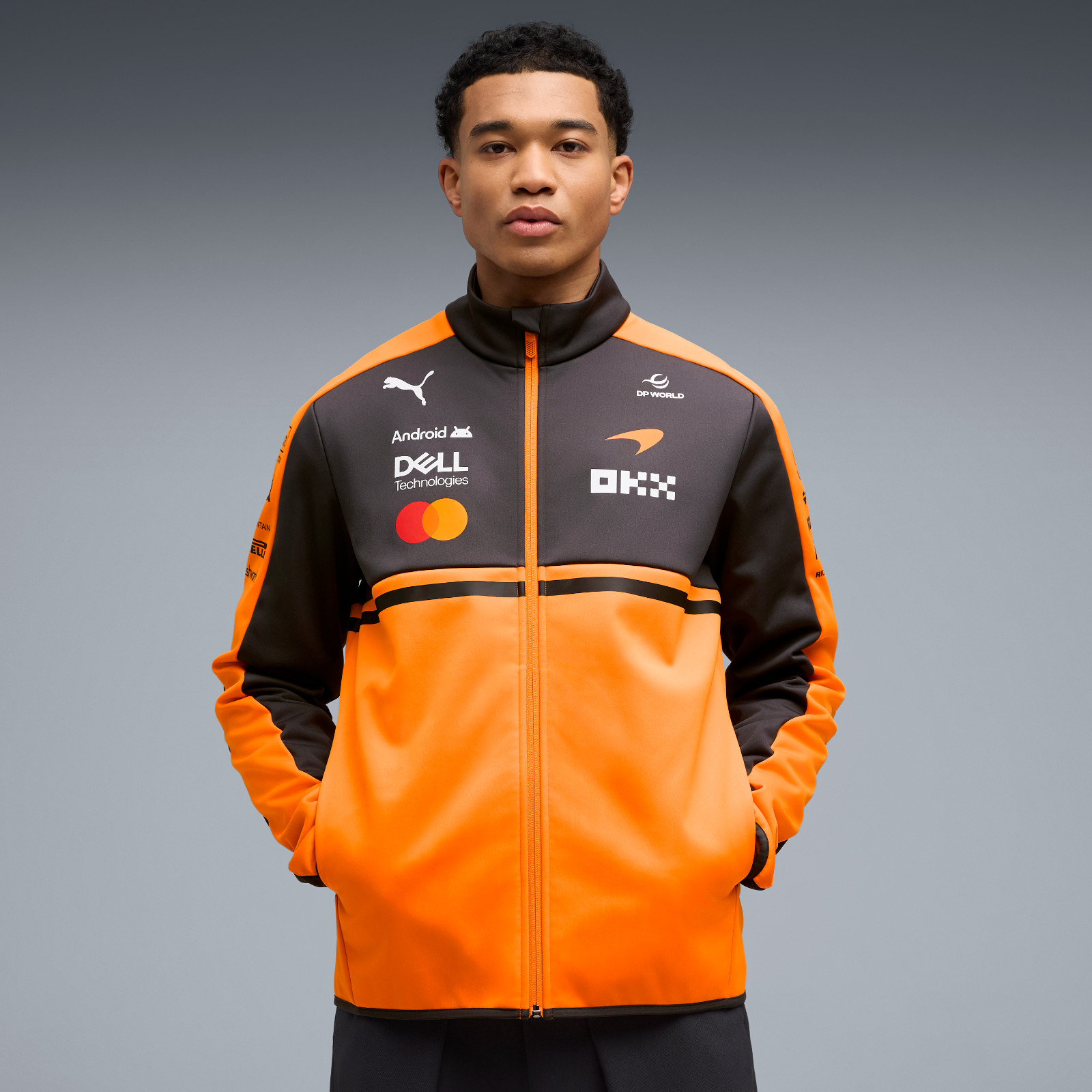 McLaren F1 Team 2026 Official PUMA Teamwear Full Zip Softshell Jacket Orange