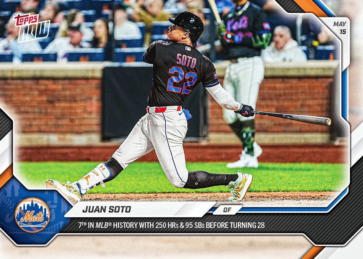 Juan Soto 250 HRs 95 SBs – 2026 MLB Topps NOW- Card 205 IN HAND