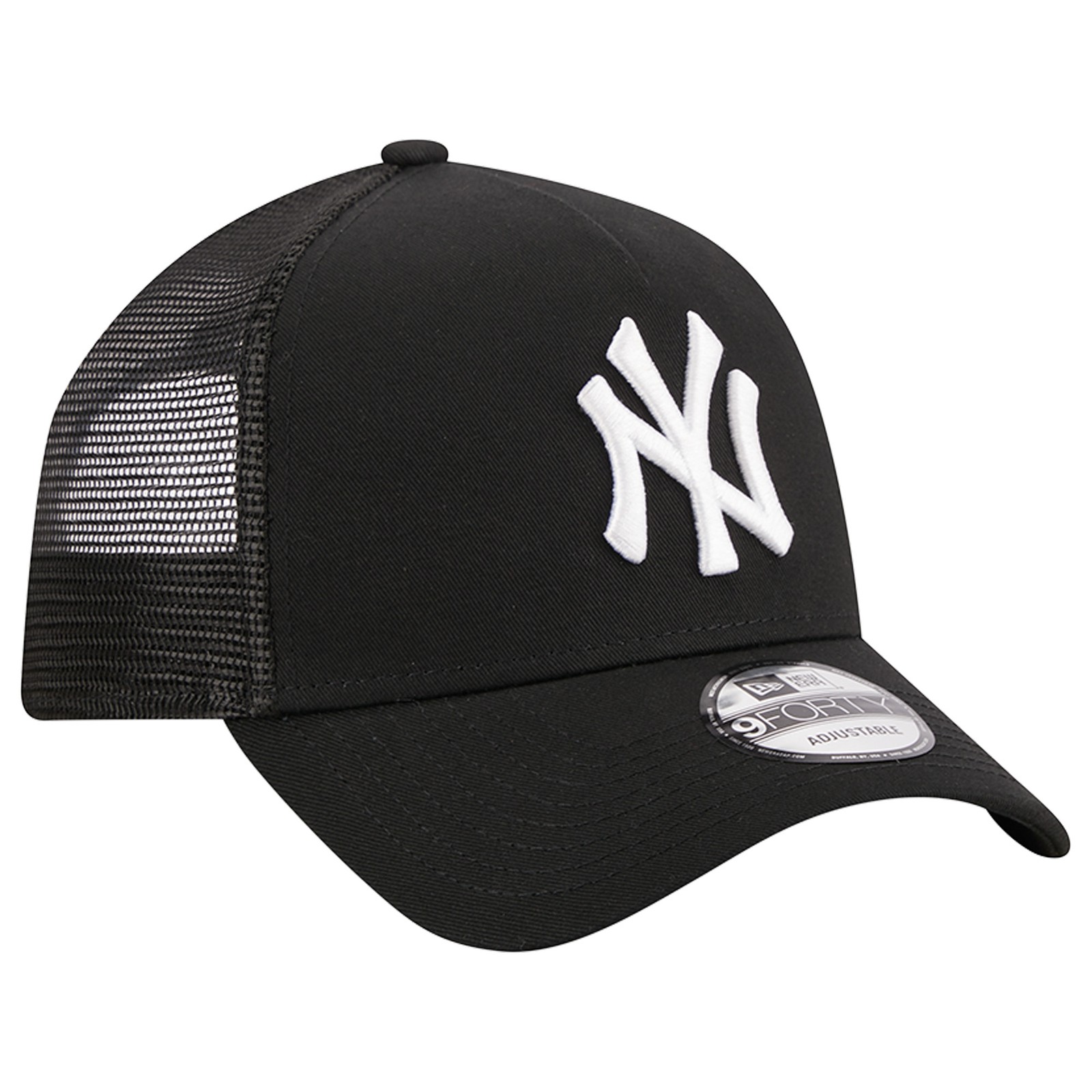 Men’s New Era Black New York Yankees A-Frame 9FORTY Trucker Adjustable Hat
