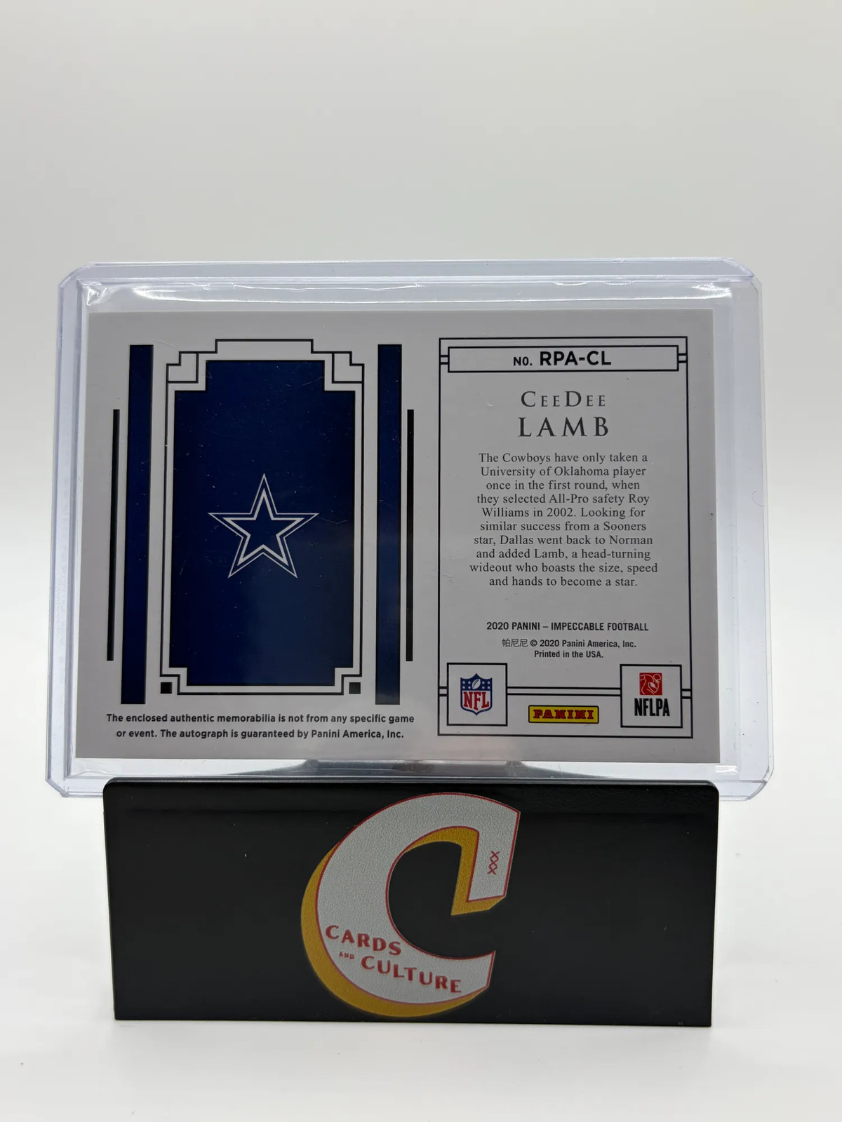2020 Panini Impeccable CeeDee Lamb RPA /75