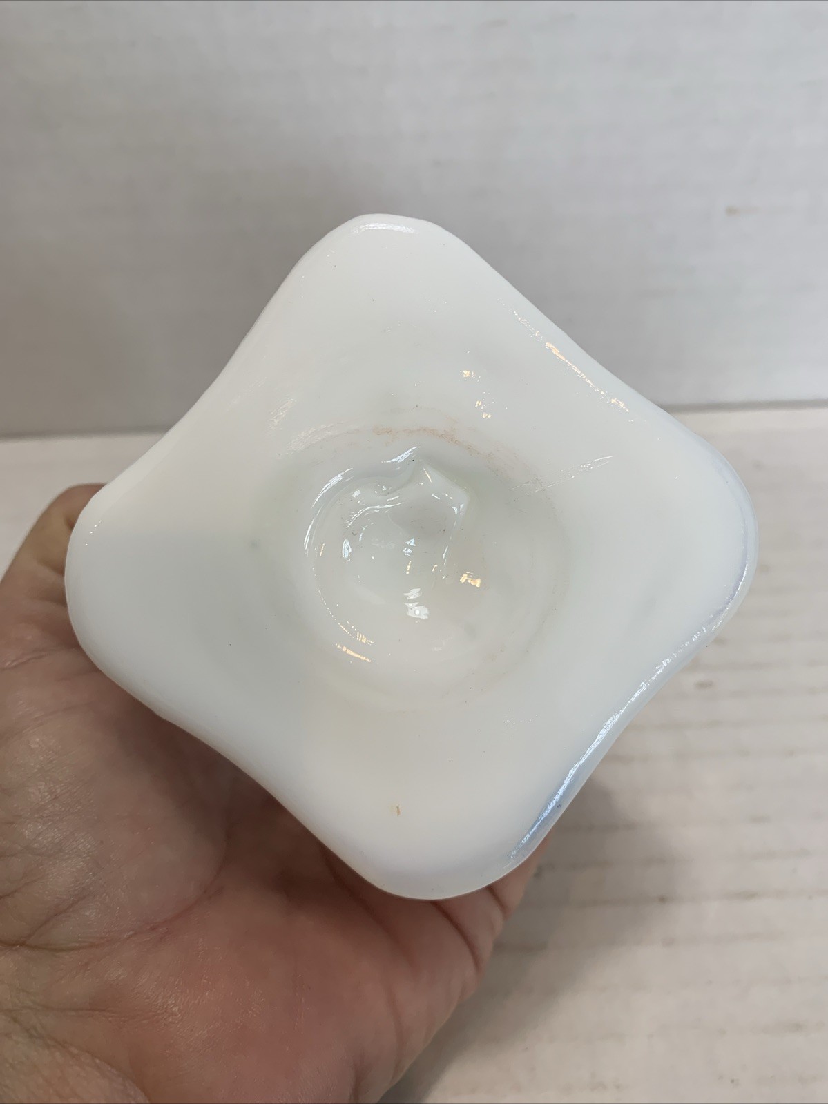VTG Milk Glass Baseball On Pedestal, A Promotional Piece From A Bank/gas Station