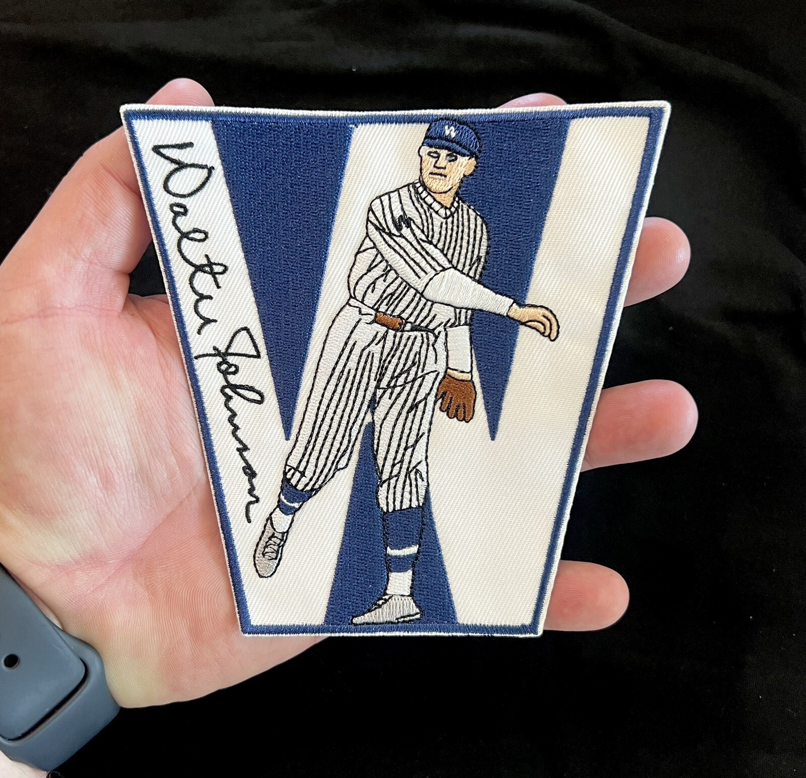 RARE Walter Johnson HOF Washington Senators 5in Iron Sew On Embroidered Patch