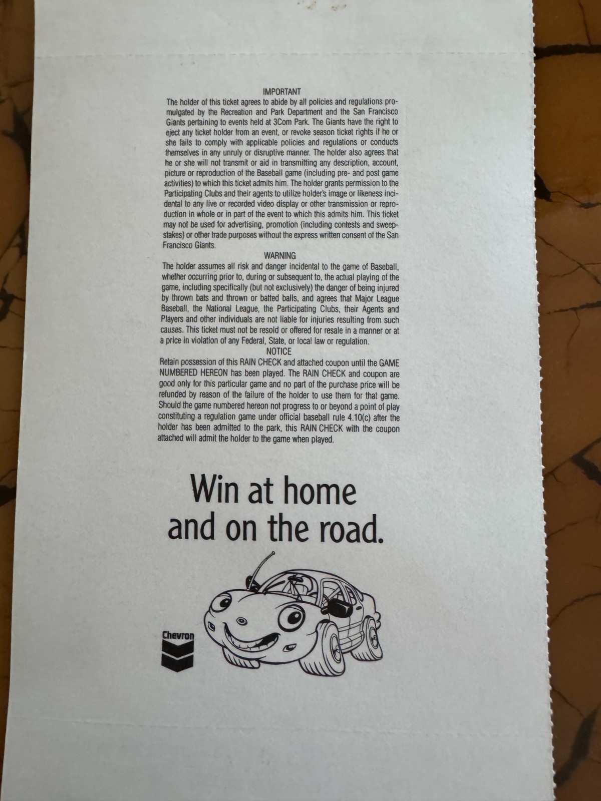 SF Giants Ticket from the Last Game Ever Played at Candlestick Park – 9/30/99