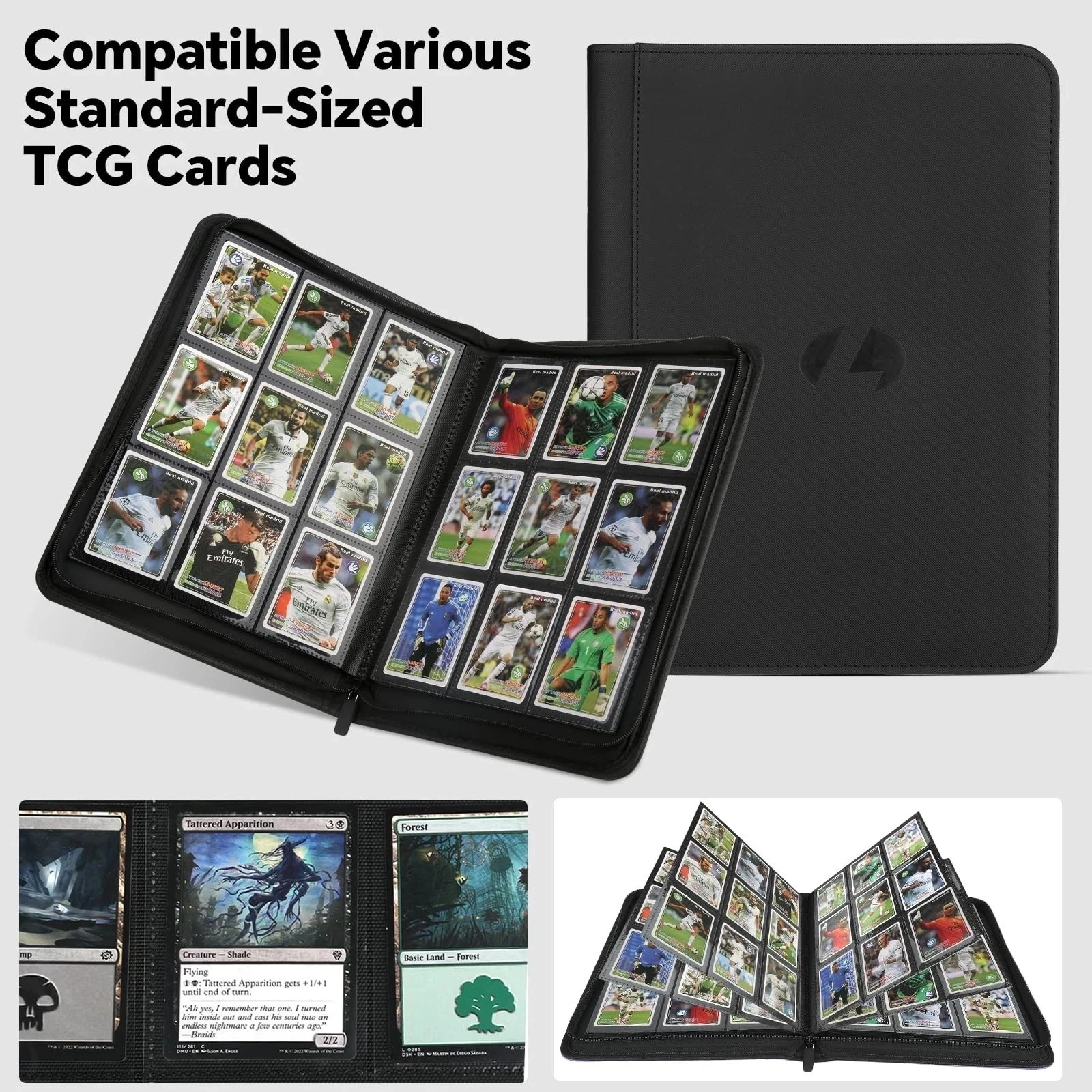 Trading Card Binder, Premium 9-Pocket Double Sided 540 Pocket PU Card Collect