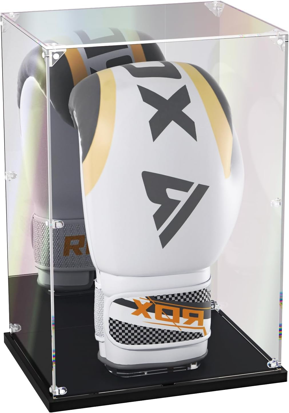 Boxing Glove Display Case with Mirror Back, Acrylic Display Case