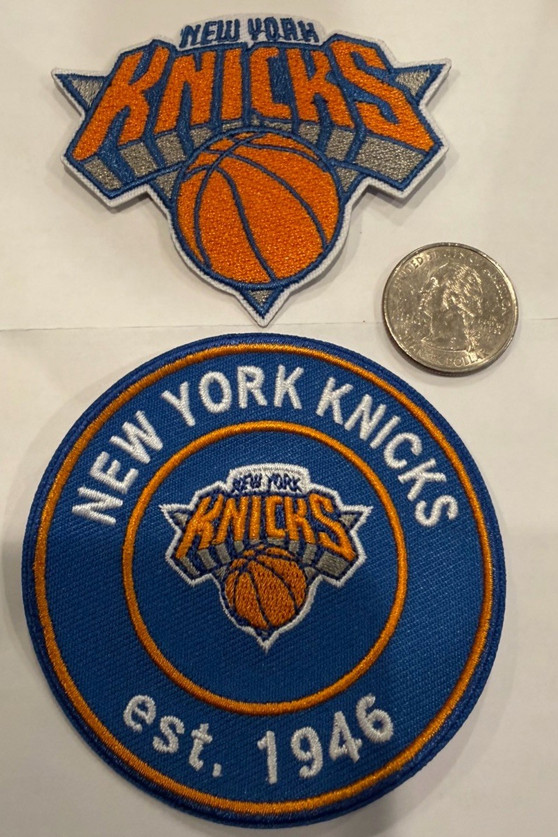 (2)-NEW YORK KNICKS EMBROIDERED IRON ON PATCHES . 3”x 3” & 3”x 2.5” AWESOME!!