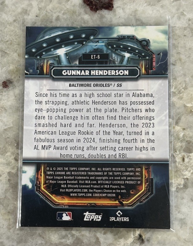 2025 Topps Cosmic Chrome – Extraterrestrial Talent Gunnar Henderson #ET-6 (1)