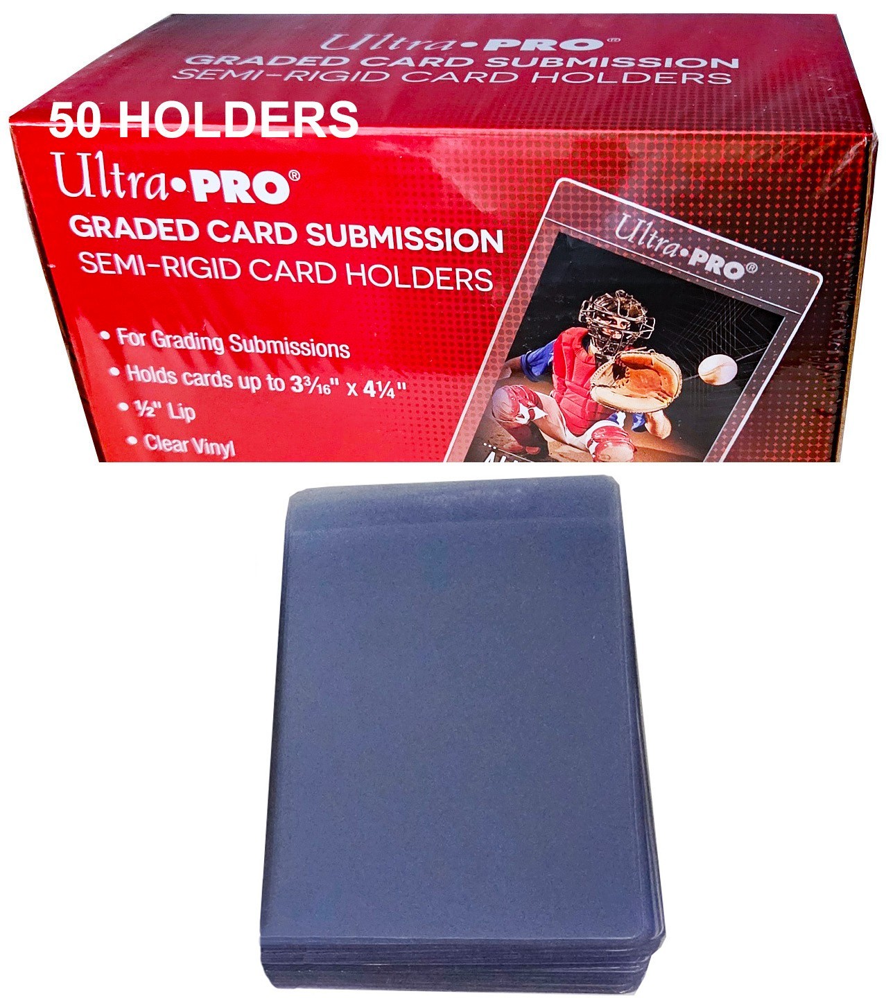 50 Ultra Pro Semi Rigid Graded Card Holders Sleeves PSA BGS Submission 43000 New