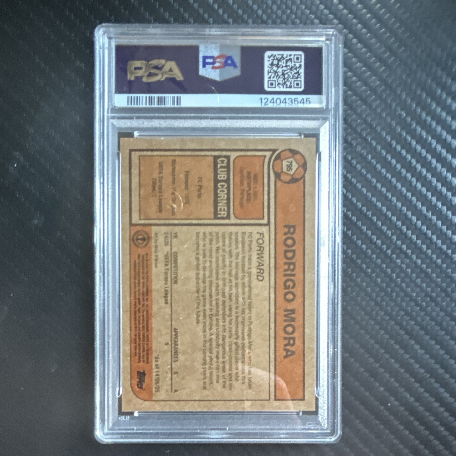 Topps UEFA Club 2025 Living Set Rodrigo Mora #795 FC Porto Rookie PSA 9 /1302