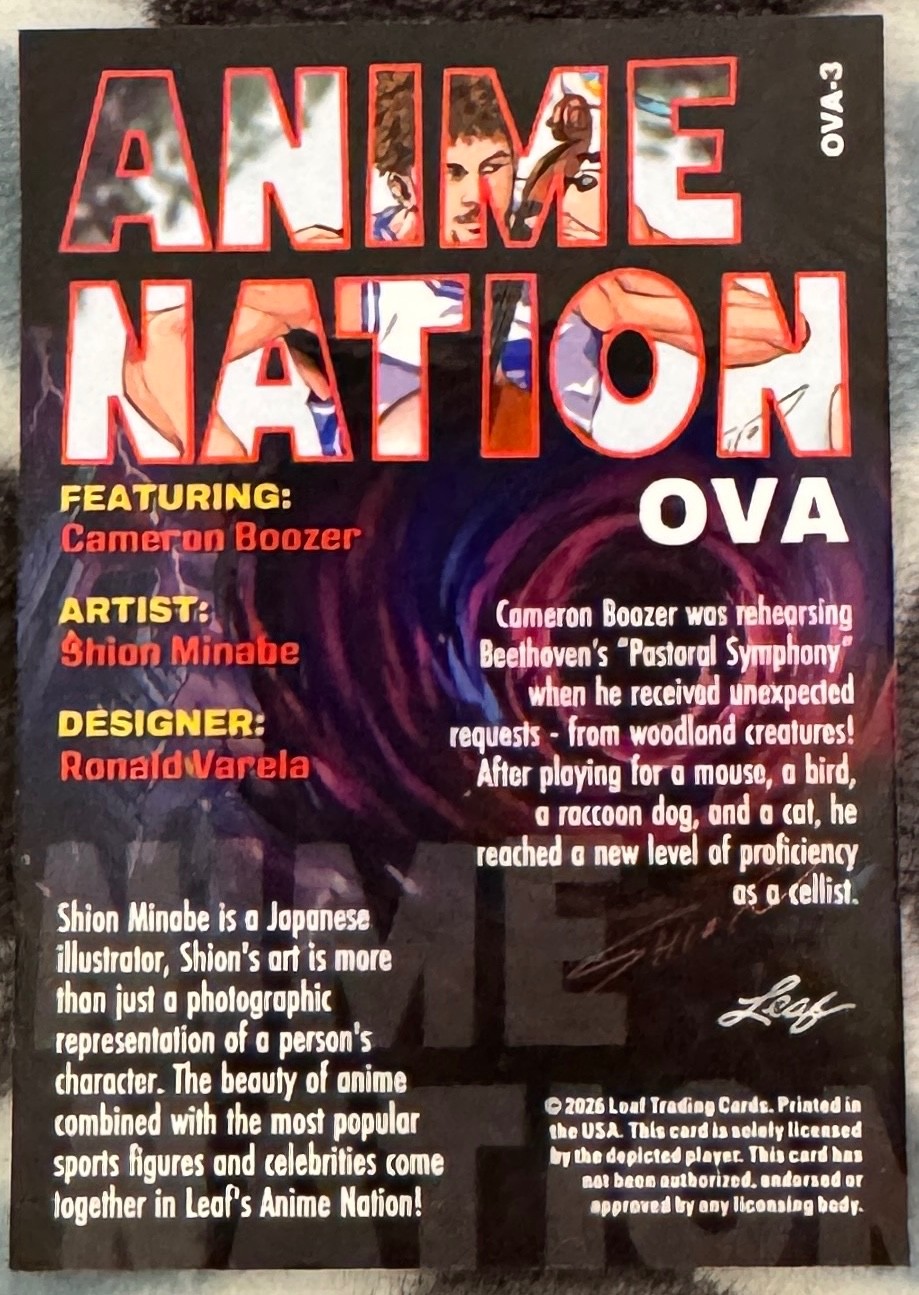2026 Leaf Anime Nation – #OVA-3 Cameron Boozer Rookie SSP Shion Minabe