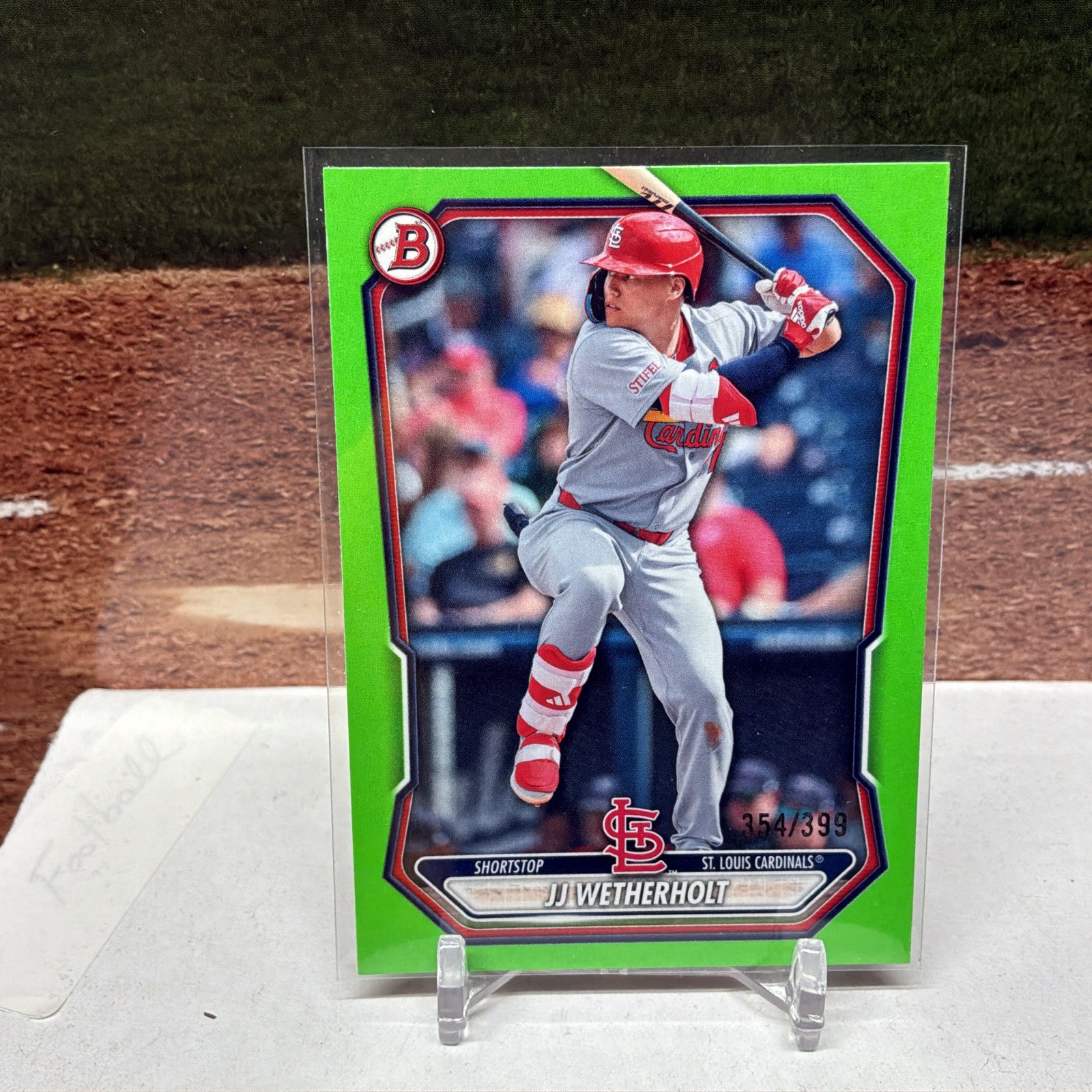 JJ Wetherholt 2026 Bowman Neon Green Parallel /399 St. Louis Cardinals BP-115