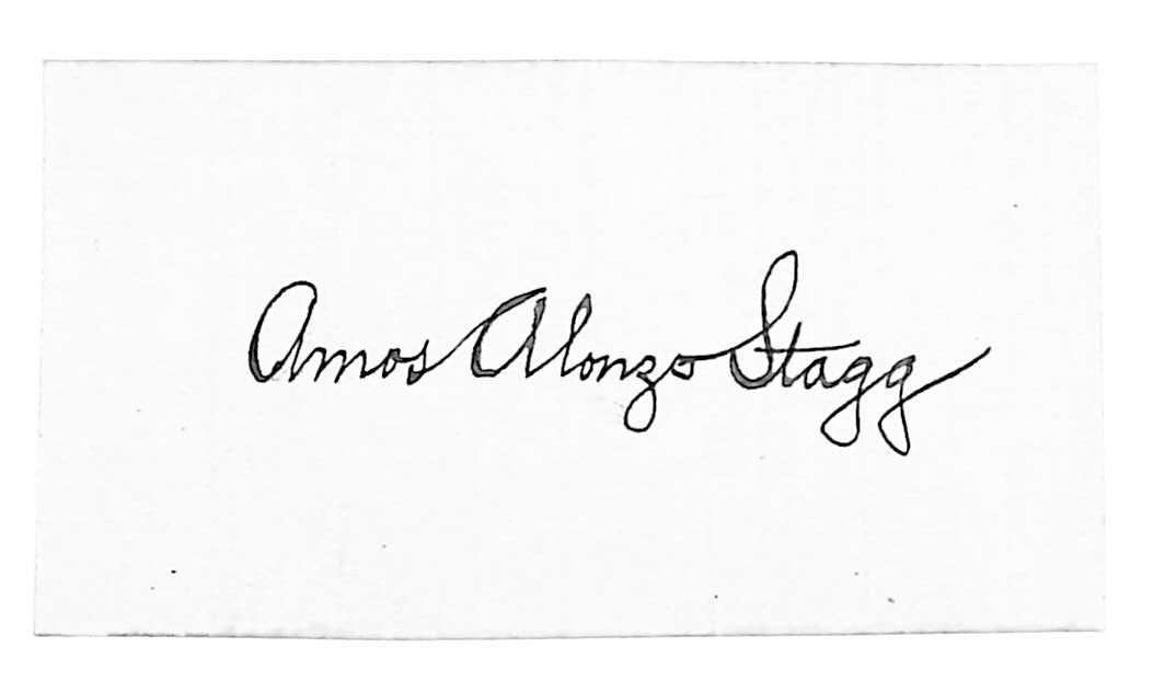 Amos Alonzo Stagg Autographed 3″x1 1/2″ Cut JSA LOA Chicago Maroons