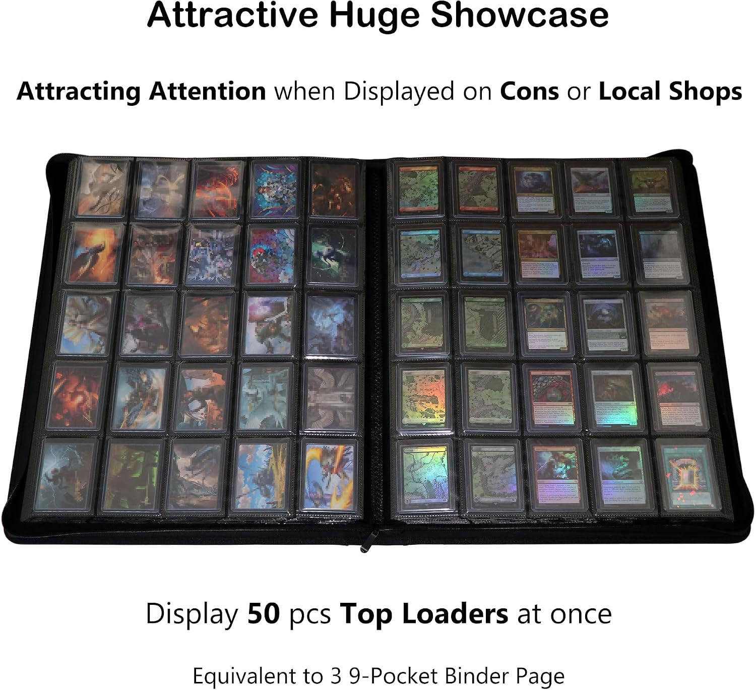 25-Pocket Top Loader Binder, Holds 1000 Top Loaders, Top Loader Card Binder