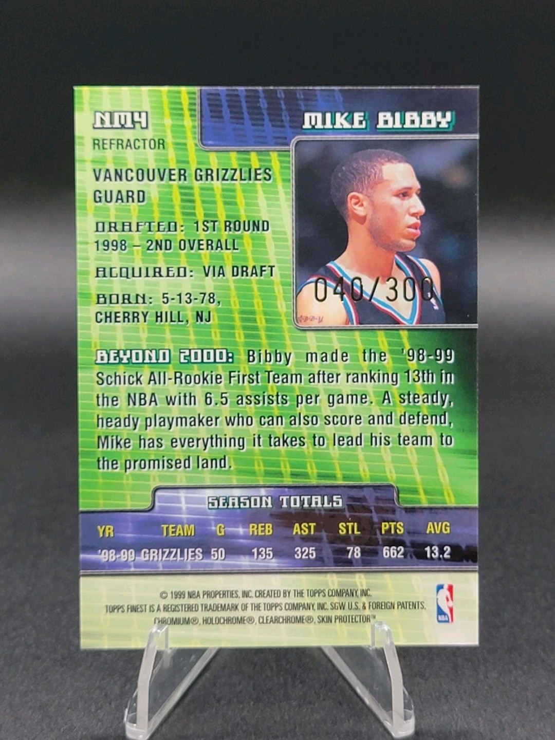 MIKE BIBBY ~ 1999-00 Topps Finest ~ New Millennium #NM4 ~ Refractor /300 🏀