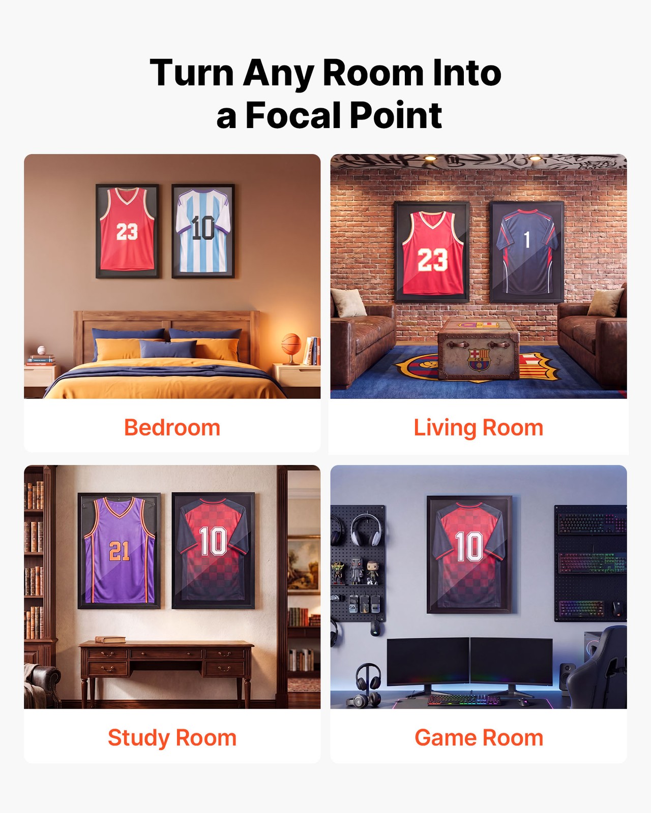 VEVOR Jersey Frame Display Case 31.5x 23.6x 1 in Wooden Sport Jersey Shadow Box