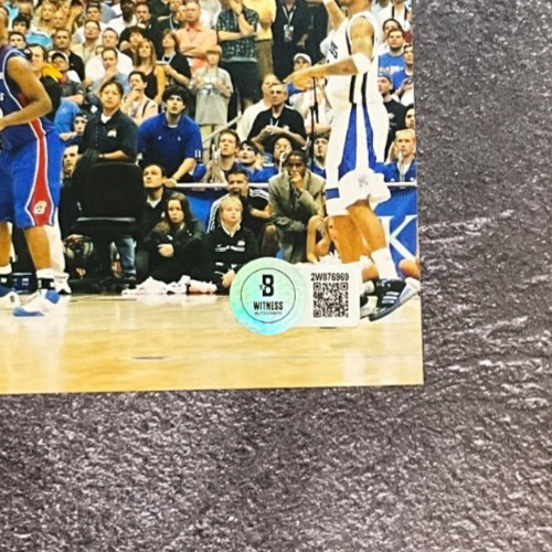 Mario Chalmers Signed 8×10 Game Winner Kansas Championship Beckett COA Blue QTY