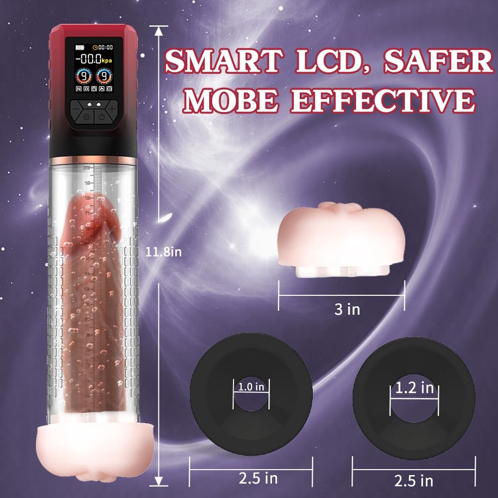 Penis Pump Penis Enlarger Extender with Lube,3 in 1 Men’s Vibrator,Electric P…