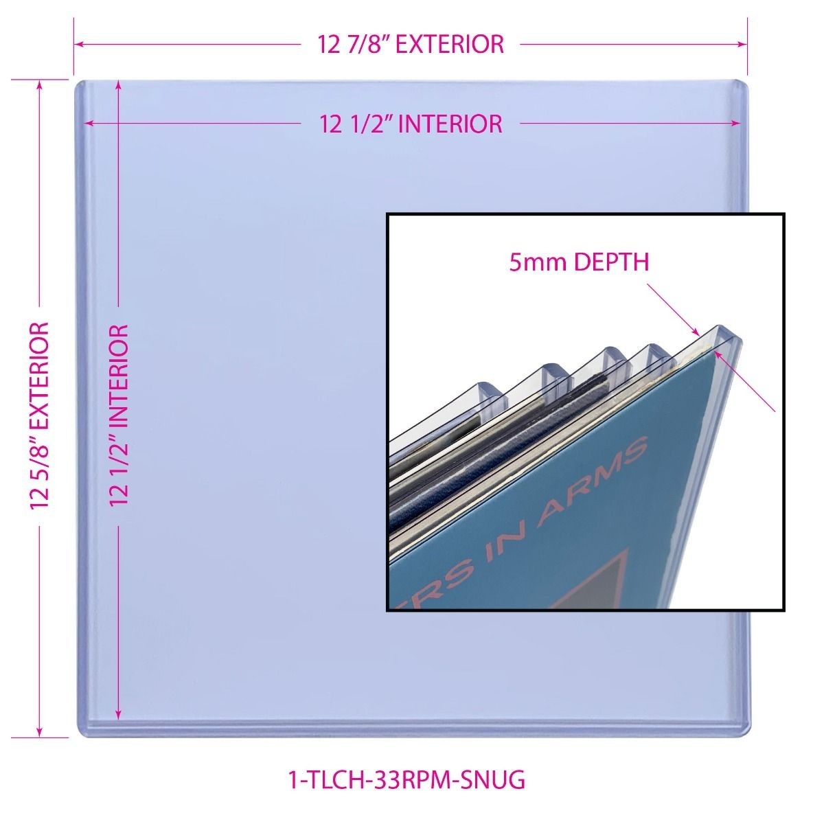 NEW (5 PC) BCW 33 RPM Record Album Toploaders Snug Fit 9mm- Protective Holder
