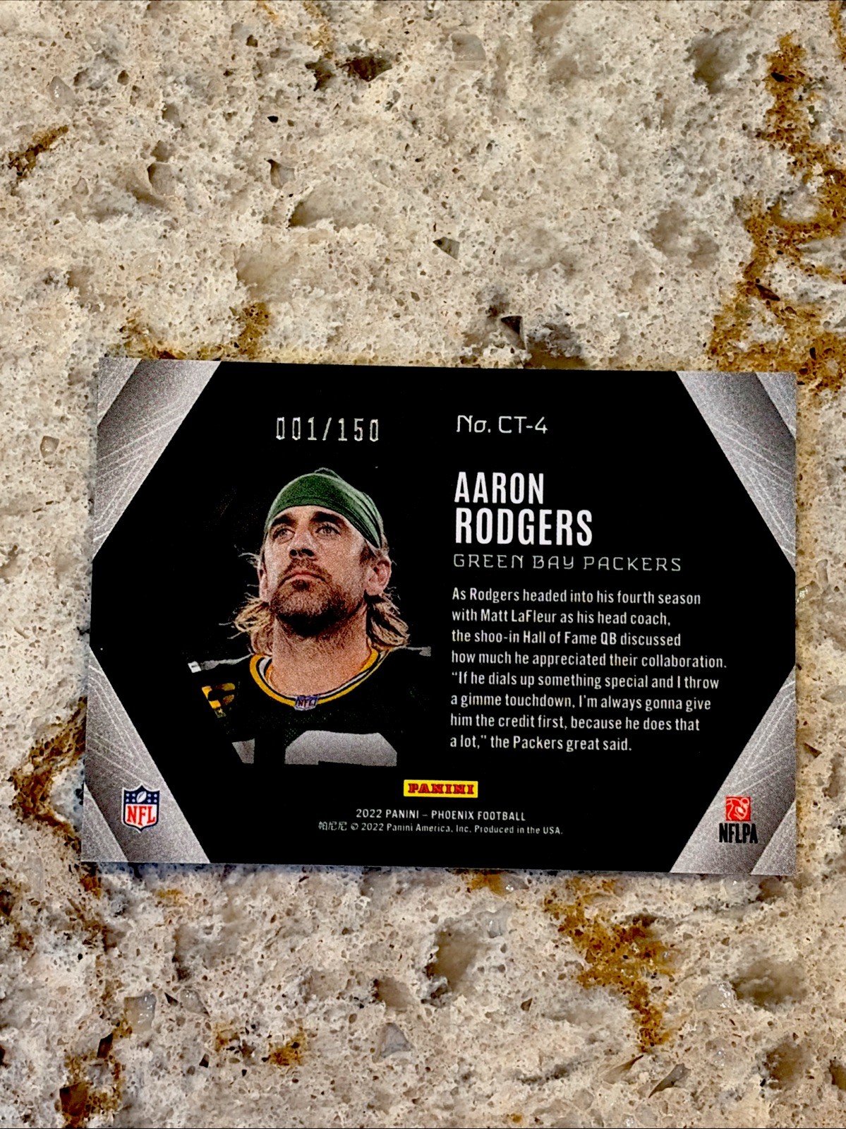 2022 Panini Phoenix Contours Teal #1/150 Aaron Rodgers #CT-4