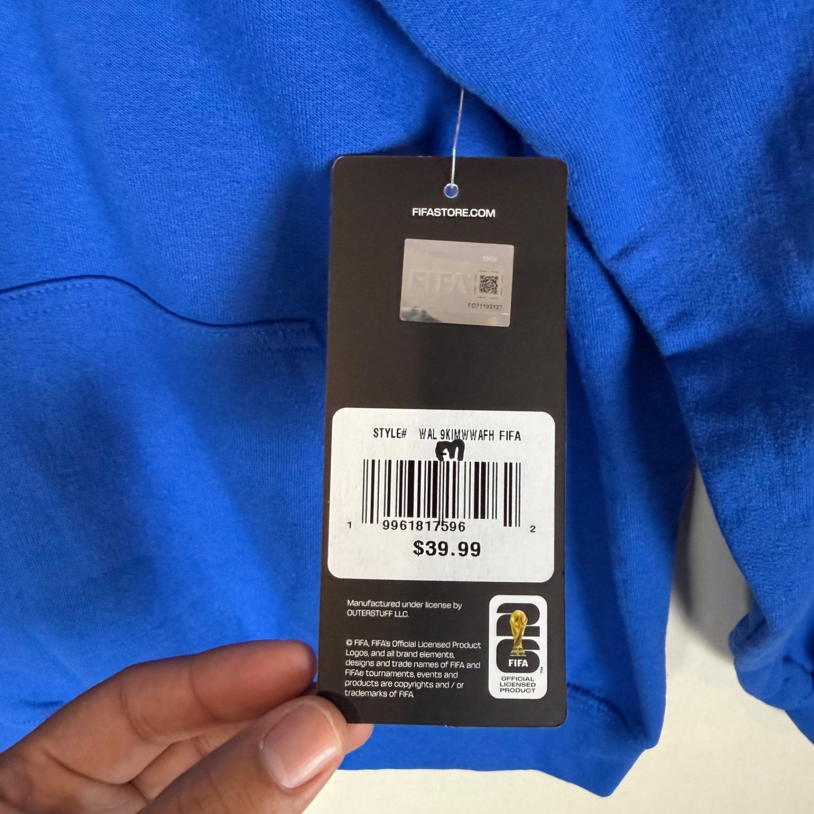 FIFA World Cup 26 Sweatshirt Mens L Blue Soccer Outerstuff Fleece Hoodie