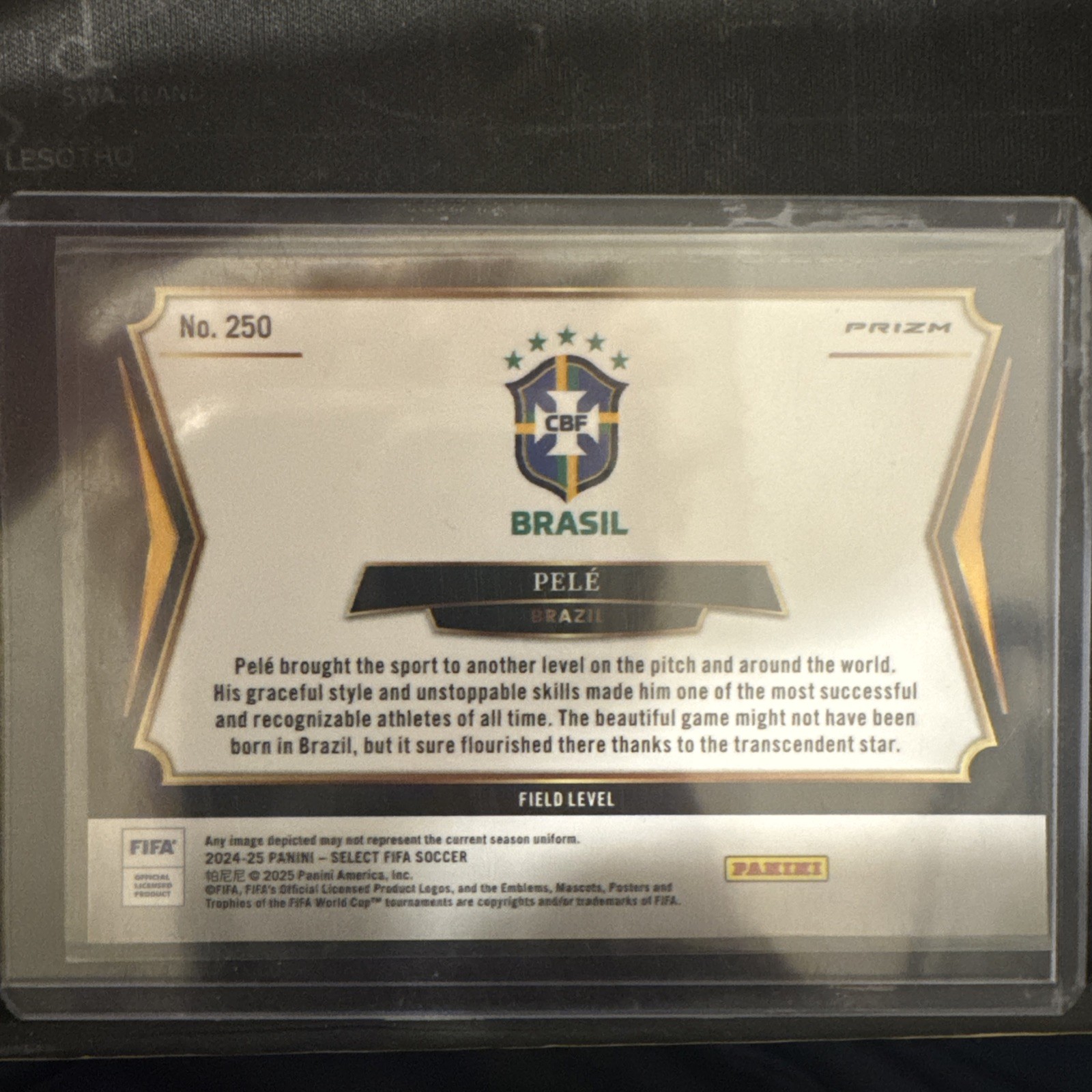 Pele 2024-25 Panini Select FIFA Prizm Field Level Purple Mojo #250 Brazil