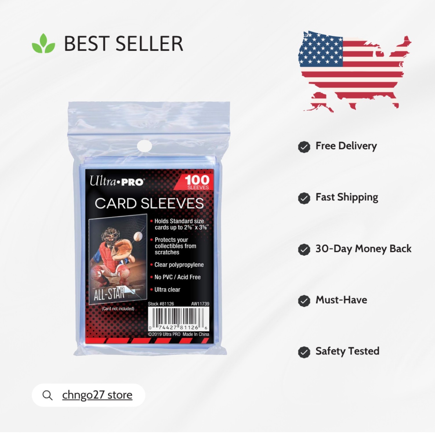 100 Ultra Clear Card Sleeves (2 5/8 x 3 5/8) – Perfect for Collectible Cards
