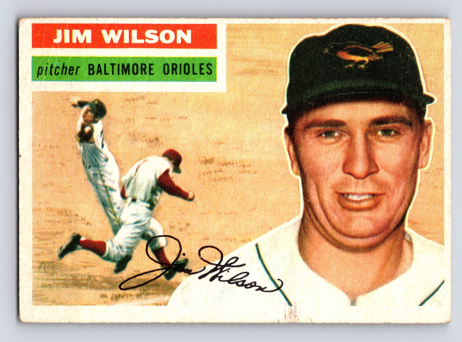 1956 Topps #171a Jim Wilson : Grey Back