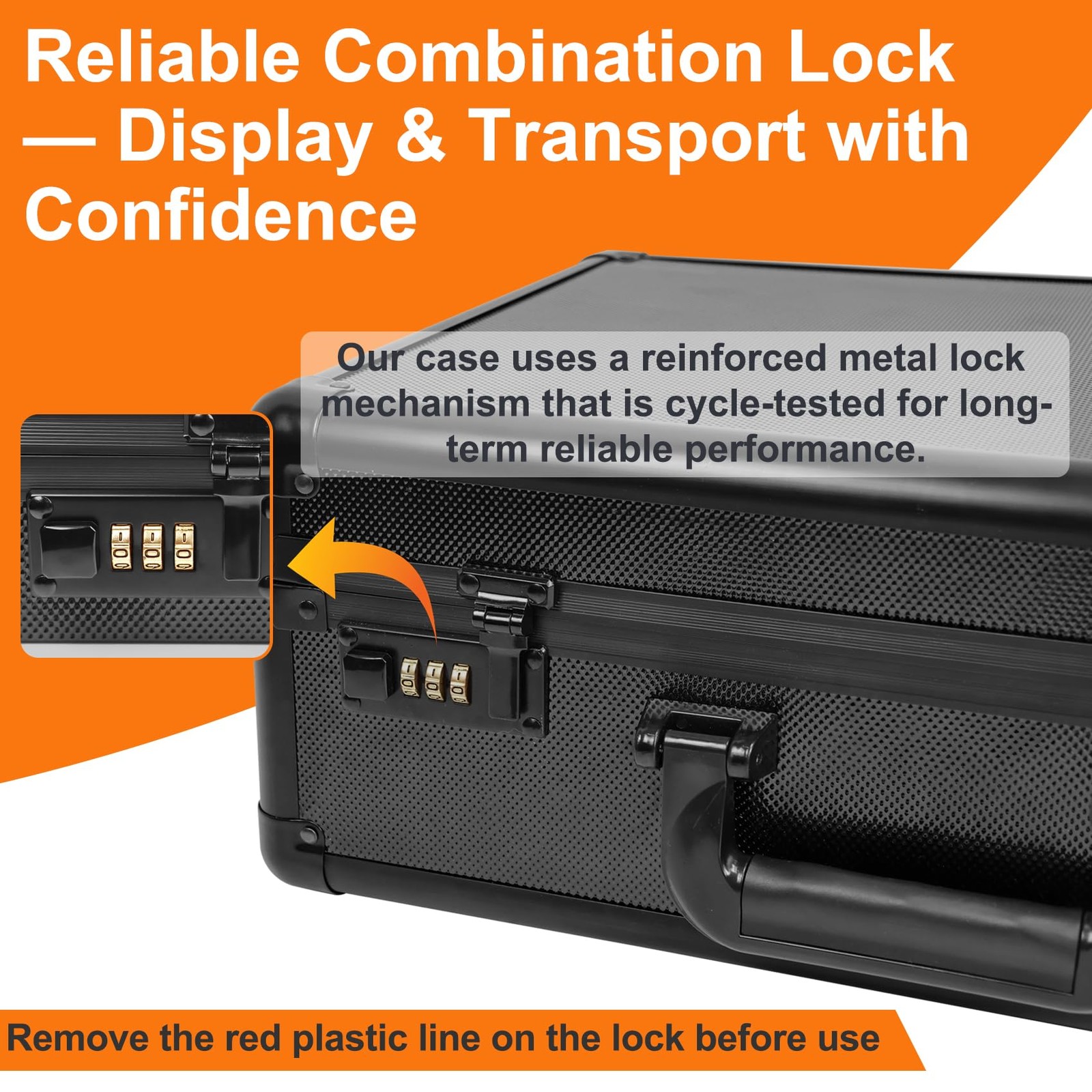 160+ 4 Row Graded Card Storage Box with Combination Lock, Aluminum Alloy Sports