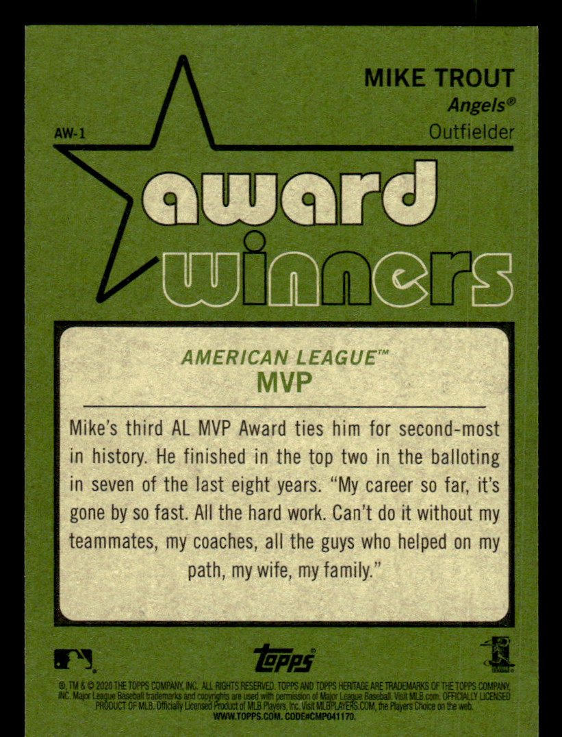 2020 Heritage Award Winners insert singles *Free Shipping* build your own lot