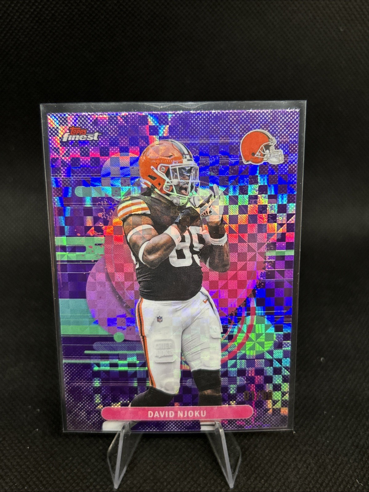 DAVID NJOKU 2025 TOPPS FINEST PURPLE X-FRACTOR /99 #180 UNCOMMON BROWNS Q6608