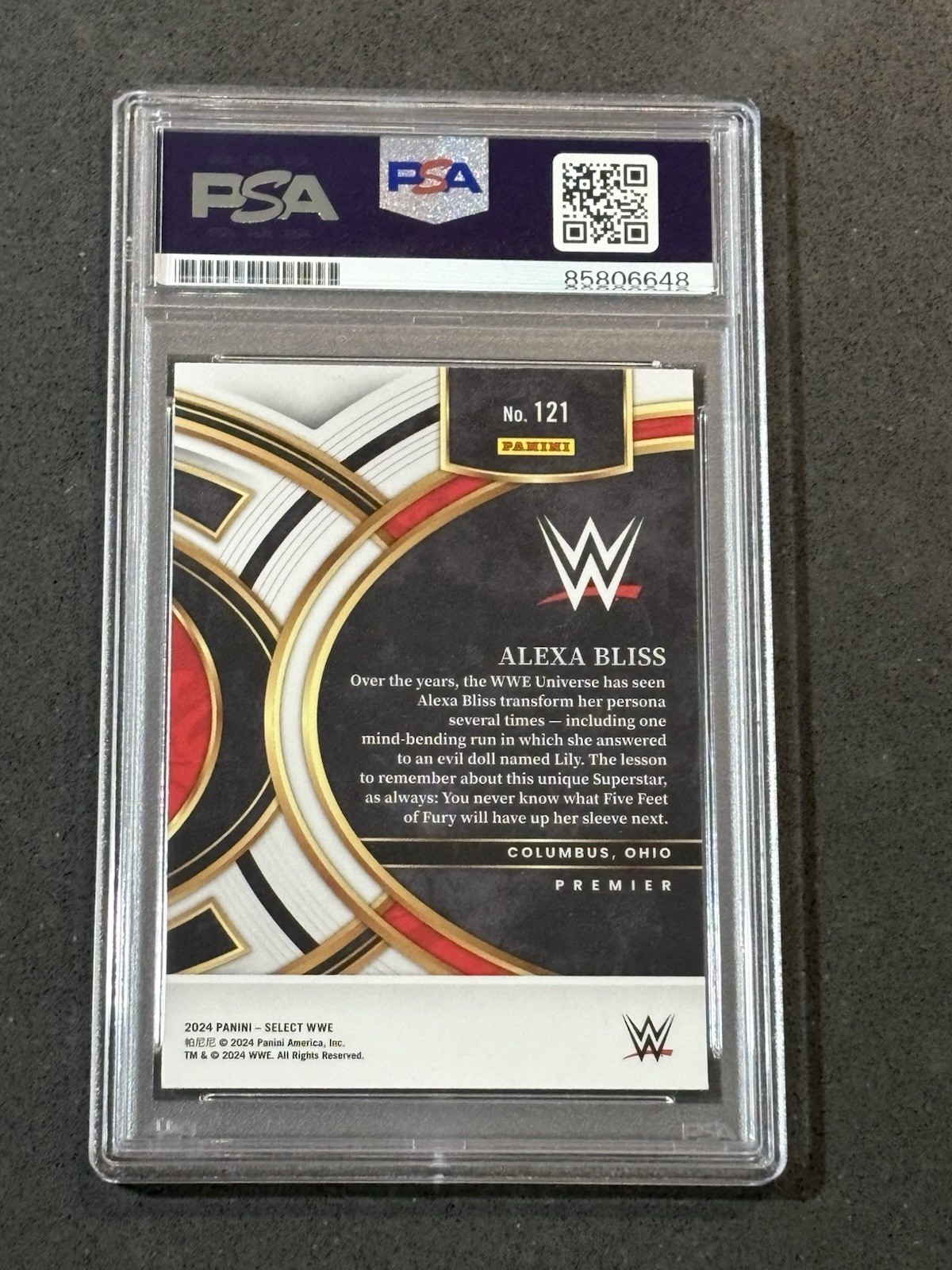 ALEXA BLISS 2024 PANINI SELECT WWE SIGNED AUTOGRAPHED CARD PSA/DNA CERTIFIED