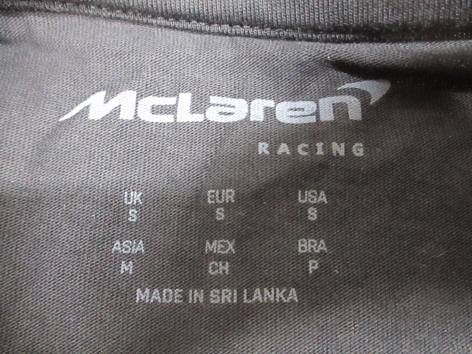 McLaren Formula 1 Team Shirt Tee Mens Small Black Formula One Racing Castore