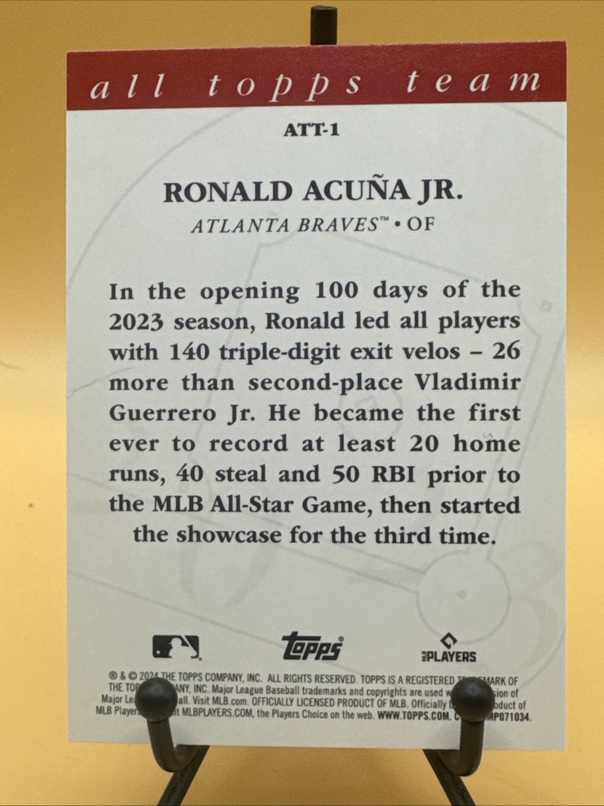 2024 Series 1 2023 All Topps Team Ronald Acuna Jr Acuña #ATT-1 Atlanta Braves