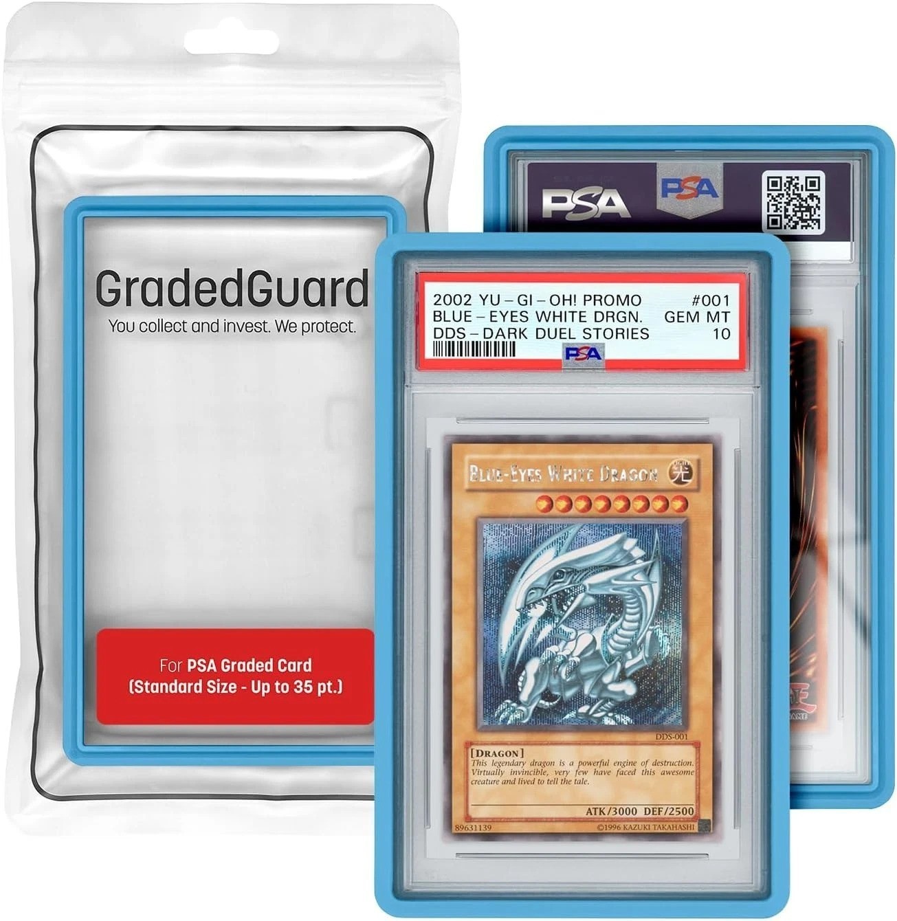 Impact-Resistant PSA Card Protector – Secure Blue Holder for Graded Collectibles