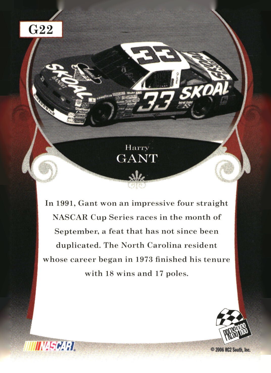 2006 Press Pass Racing Legends base, serial num, Inserts – Pick from list – PYC