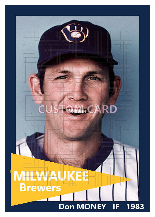 Don Money – 1983 Milwaukee Brewers – 2.5 x 3.5 custom card (blank back)