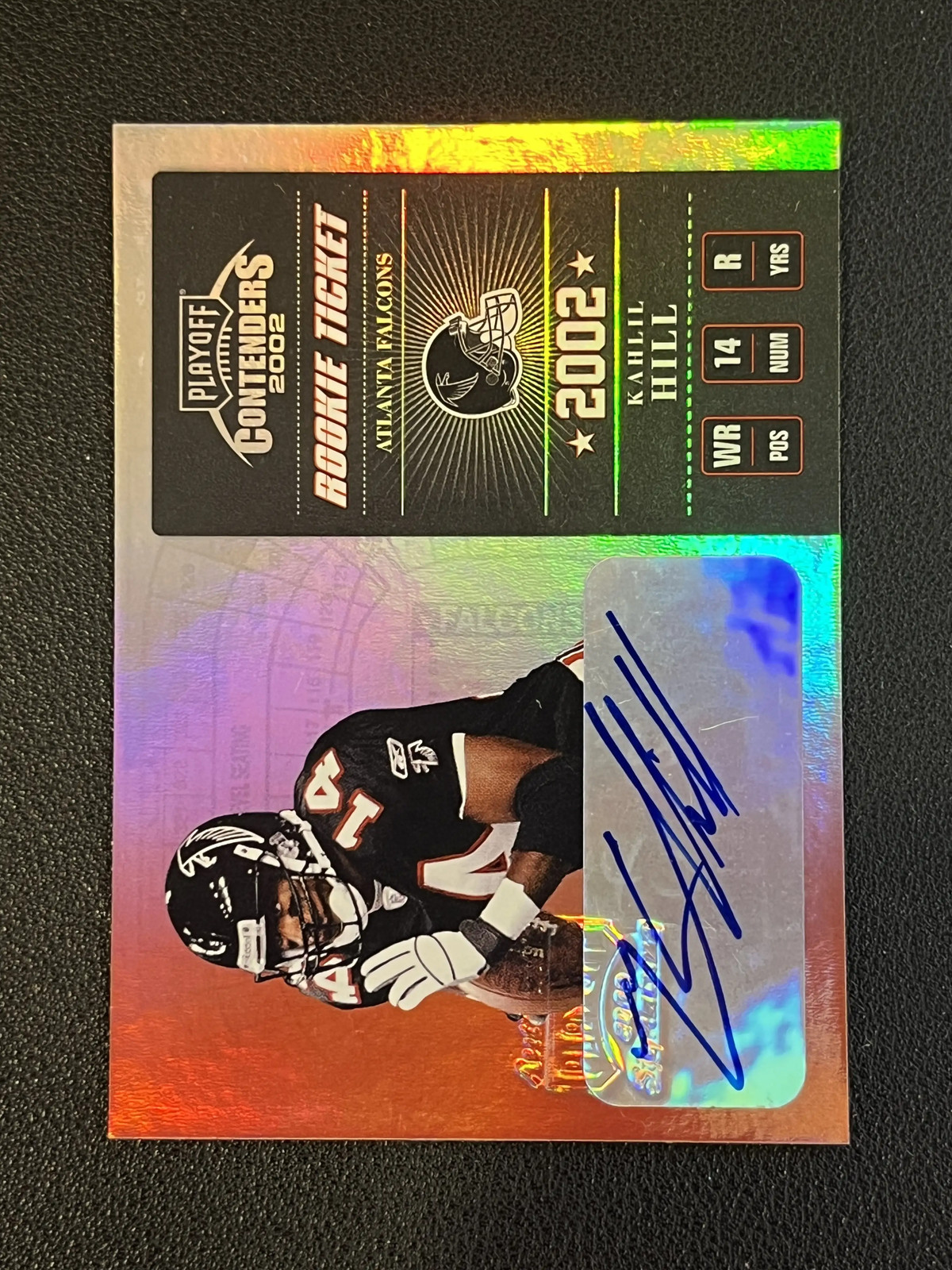 Kahlil Hall 2002 Playoff Contenders Rookie Ticket Auto /850 147 RC Falcons