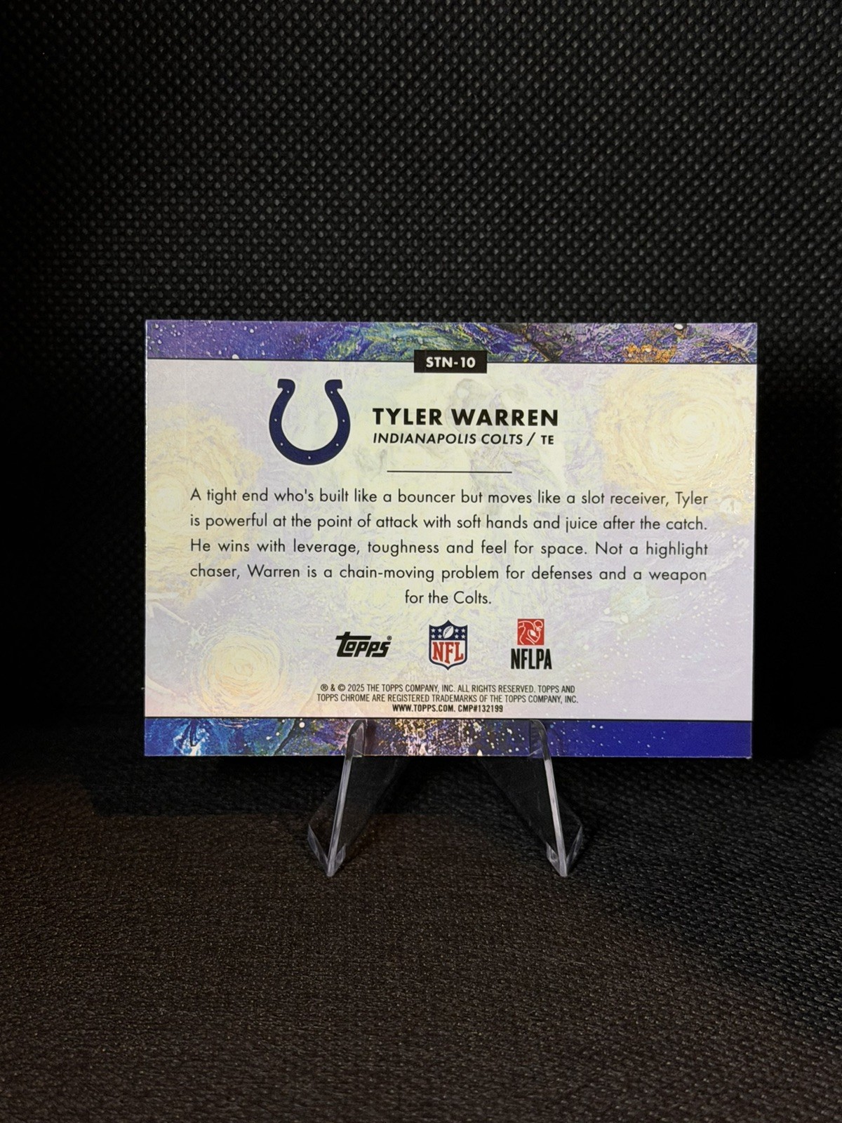 Topps Chrome 2025 Tyler Warren Starry Night Indianapolis Colts Rookie #STN-10