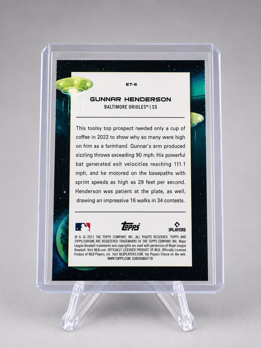 2023 Topps Cosmic Extraterrestrial Talent #ET-6 Gunnar Henderson RC (ORIOLES) !