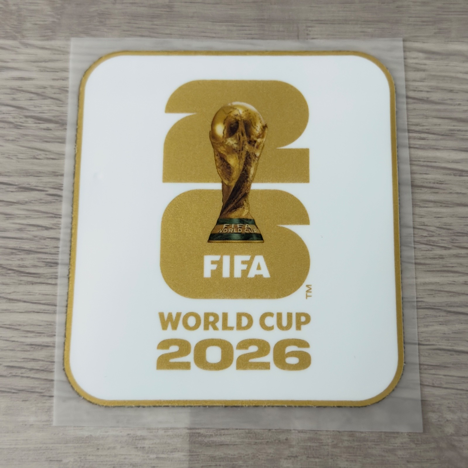 FIFA World Cup 2026 Football Soccer Jersey Sleeve Patch WHITE GOLD Badge Iron On