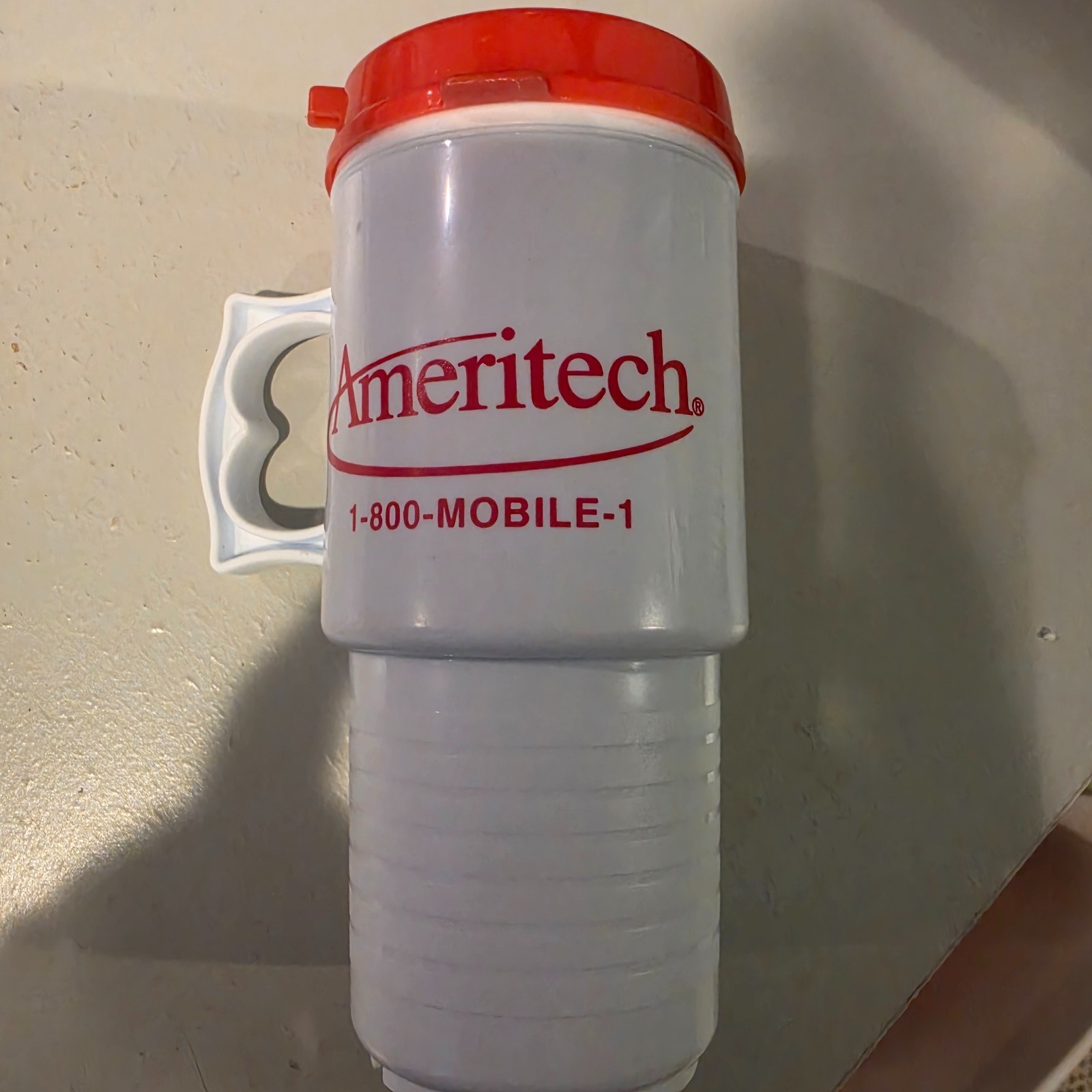 VTG Cincinnati Reds Ameritech Auto-Mug Plastic Travel Mug Insulated 1-800-MOBILE