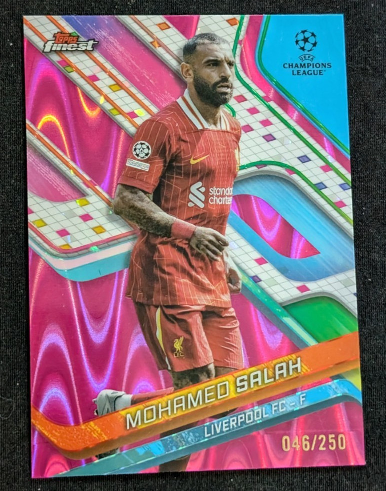 Mohamed Salah Pink Raywave #150 2024 Topps Finest UEFA Liverpool Egypt /250