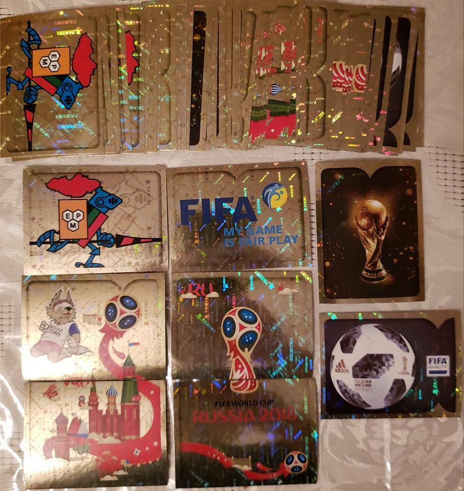 Panini FIFA World Cup Soccer Russia 2018 stickers foil, emblems, legends