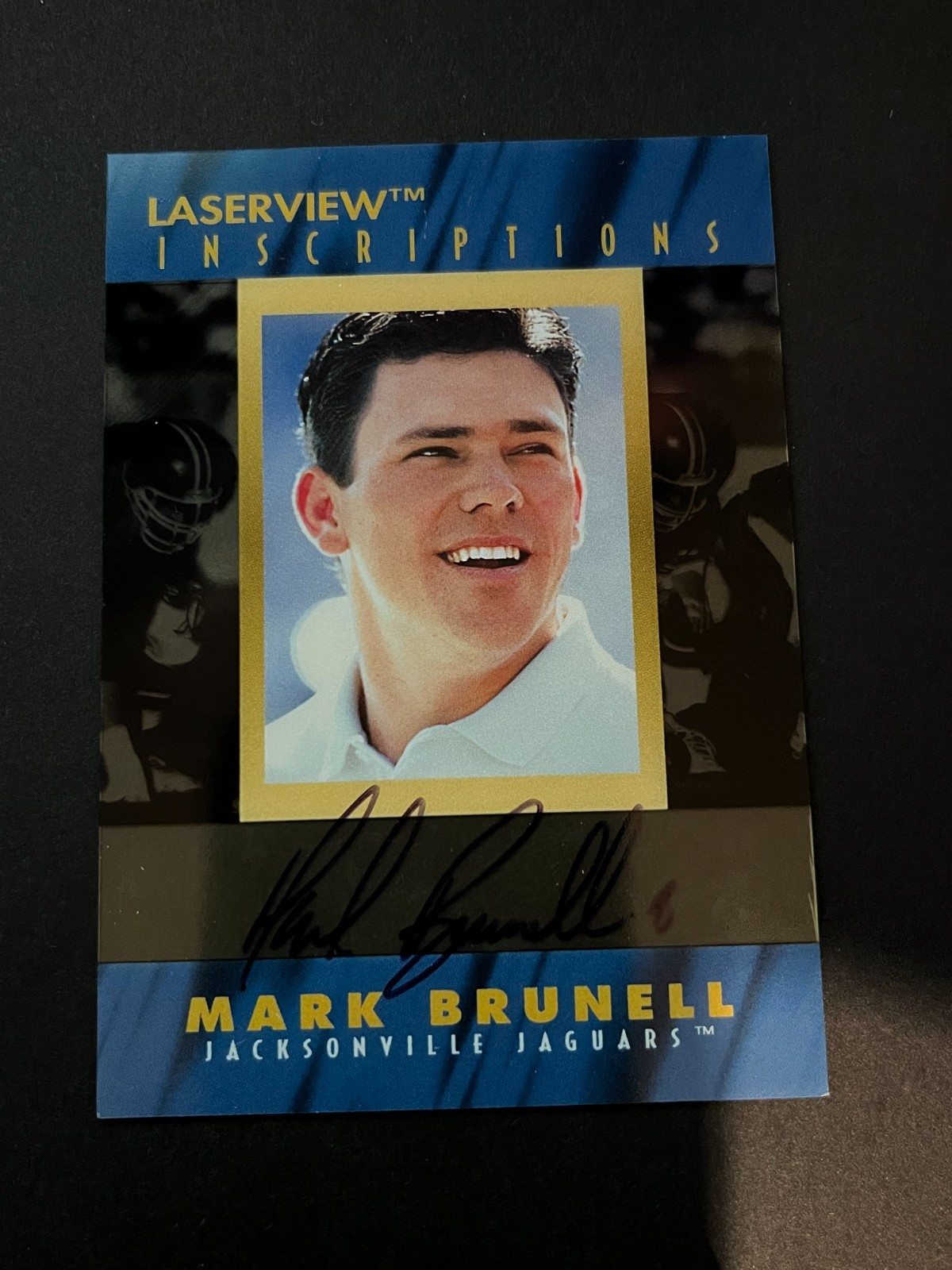 Mark Brunell 1996 Pinnacle Laserview Inscriptions Auto Autograph #/3200