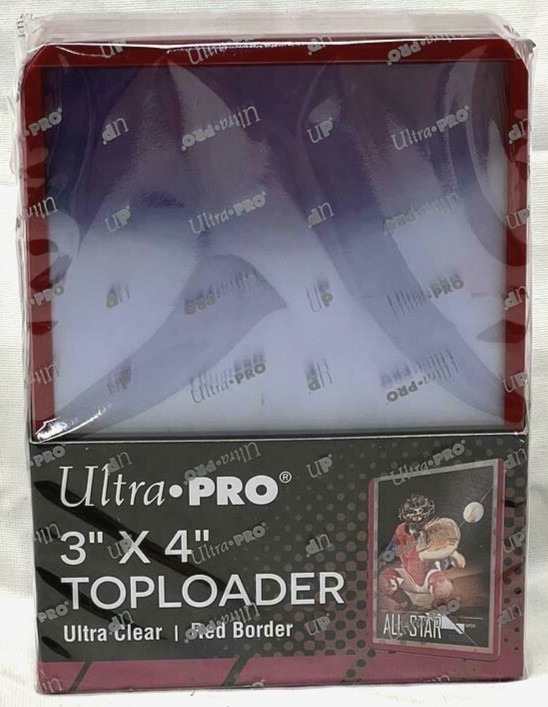 2-Pack (50) Ultra Pro 3×4 RED BORDER Toploader Sports Trading Card Holder 81159