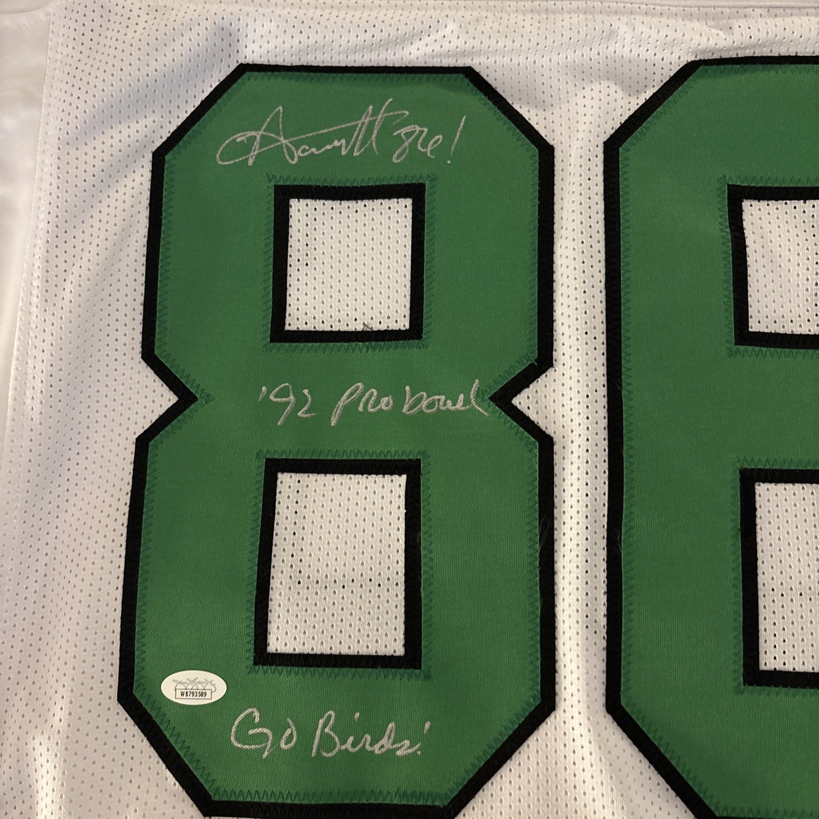 Fred Barnett Signed Autograph Custom Eagles Jersey JSA Certified