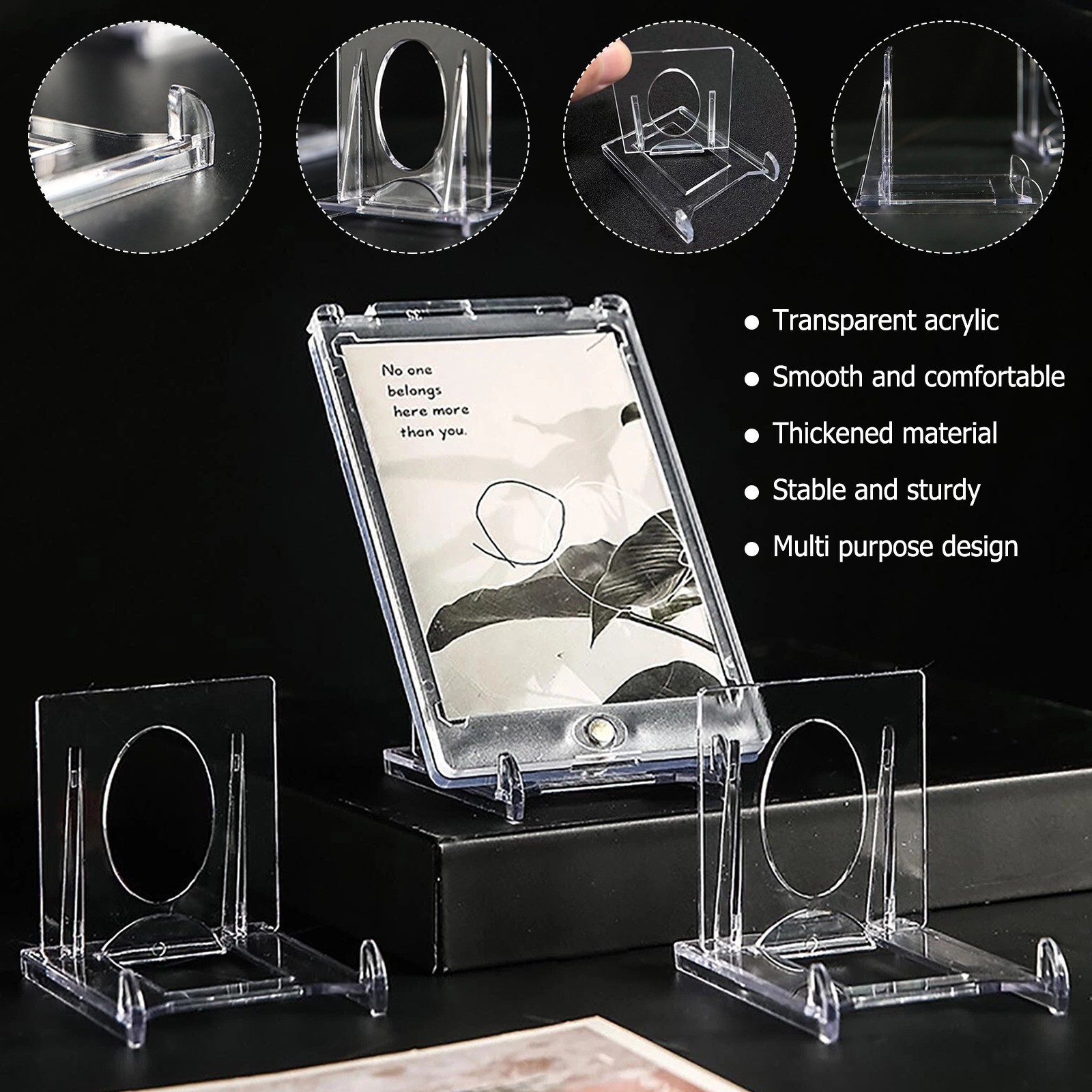 1-100 pcs Clear Acrylic Trading Card Stands Sports Cards Display Holder
