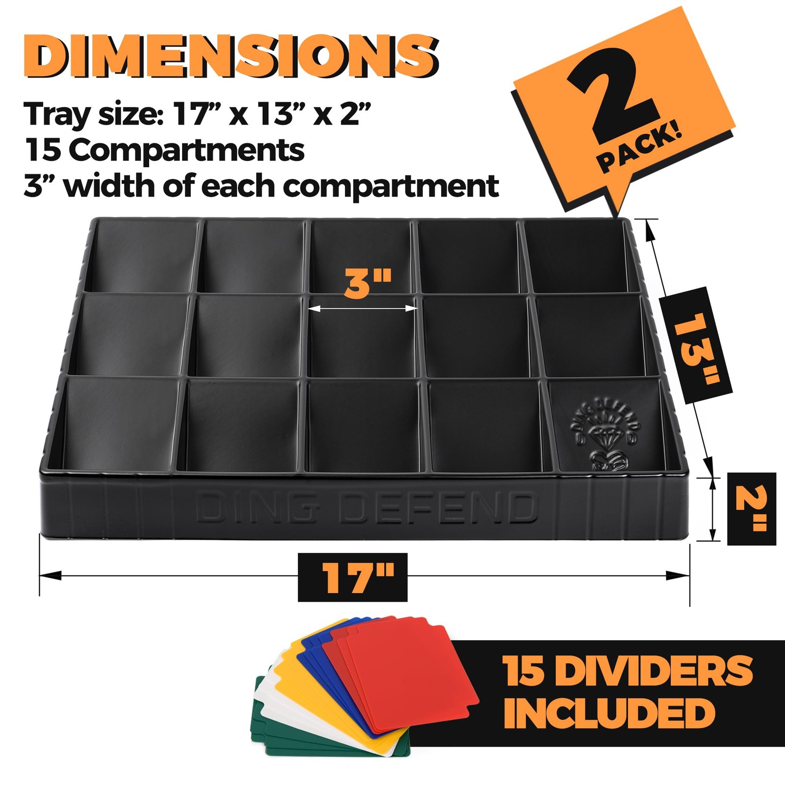 2 Pack Card Sorting Tray – Stackable Trading Cards Organizer, 15-Compartment …