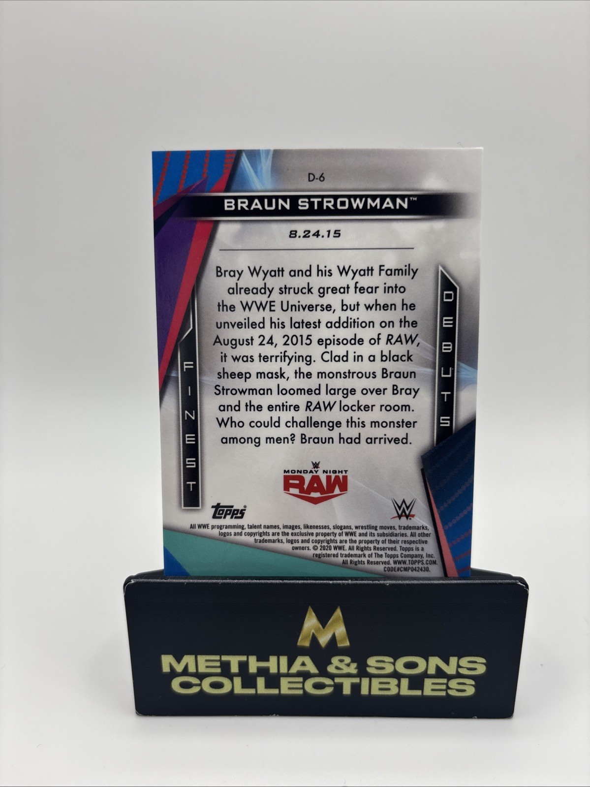 2020 TOPPS WWE FINEST SUPERFRACTOR 1/1 Braun Strowman 1/1