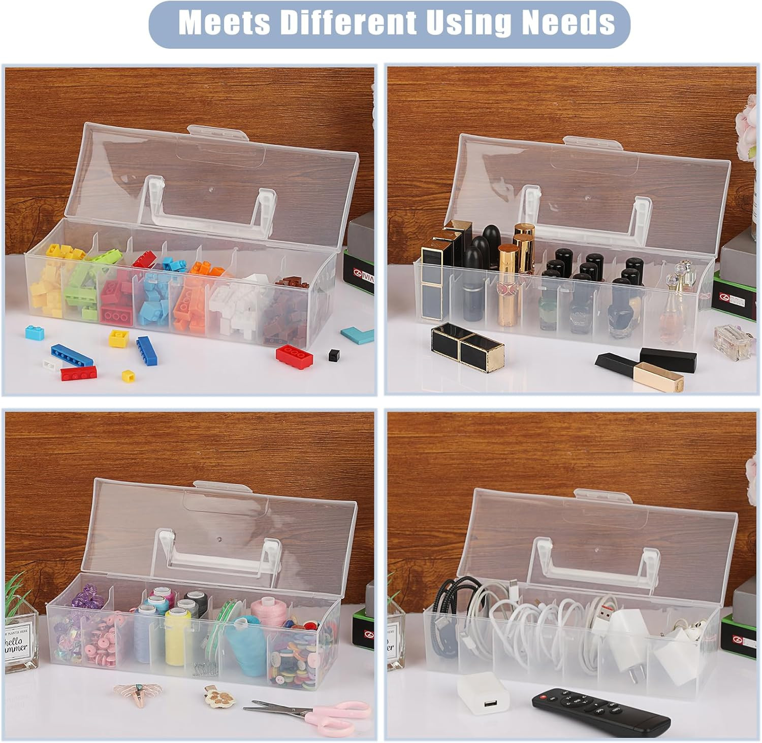 2 Plastic Trading Card Storage Boxes Clear Plastic Card Storage Cases with Divid